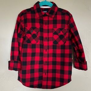 Carter’s buffalo check button-down dress shirt